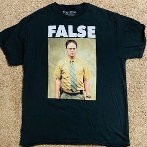 The Office Dwight Schrute False Black Size Large T Shirt Short Sleeve